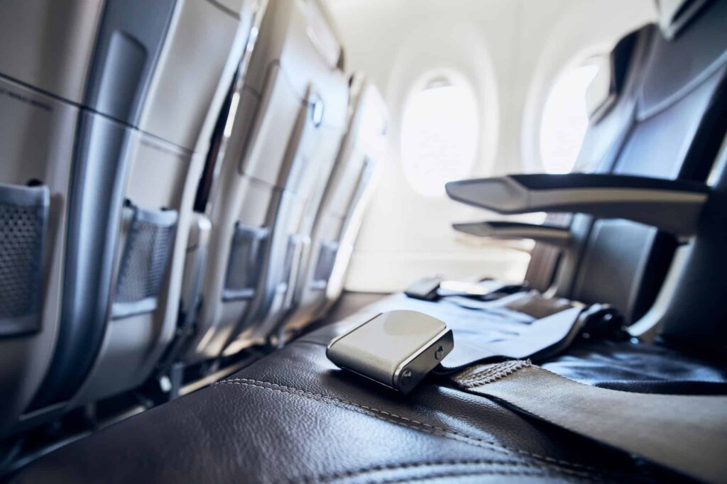Empty seats in airplane
