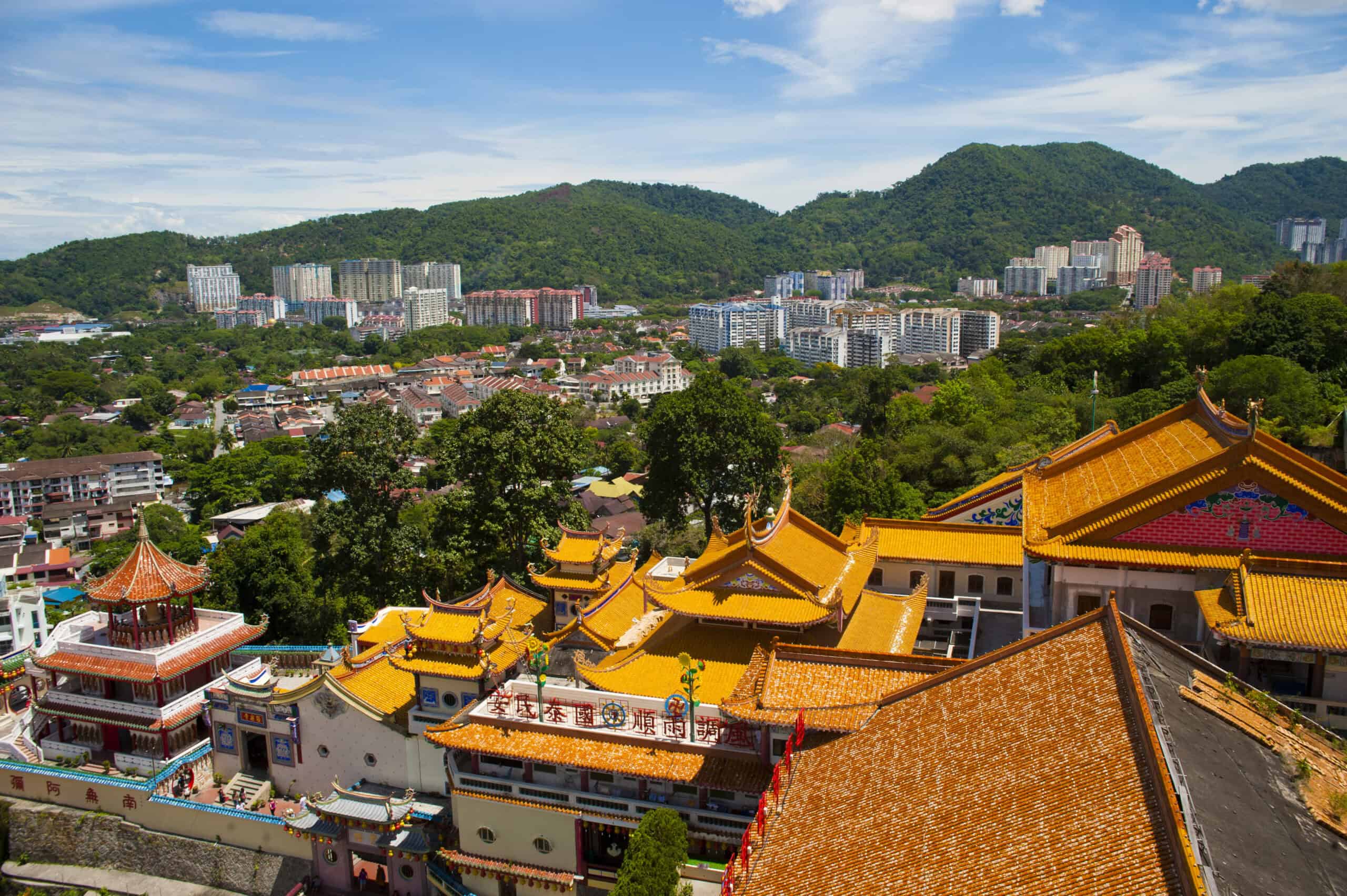 View Over George Town From Kek Lok Si Temple, Penang, Malaysia, Southeast Asia